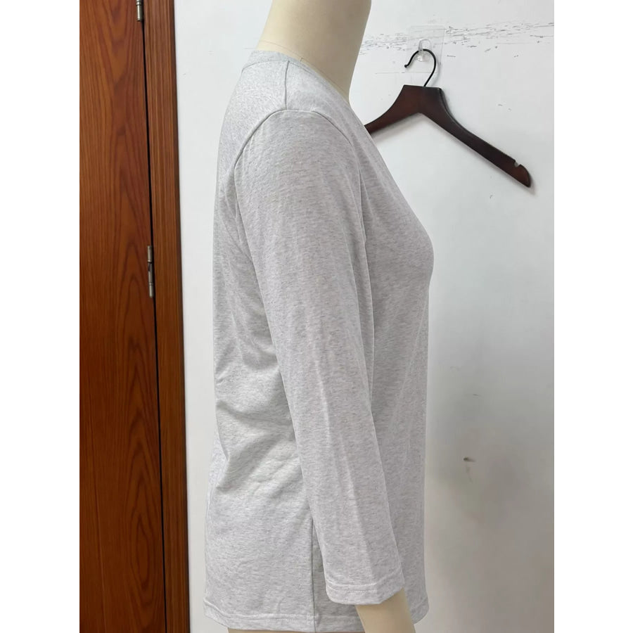 Full Size V-Neck Half Sleeve T-Shirt Plus Apparel and Accessories