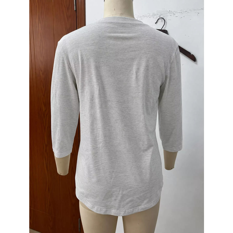 Full Size V-Neck Half Sleeve T-Shirt Plus Apparel and Accessories