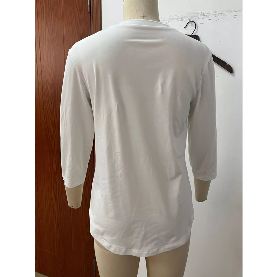 Full Size V-Neck Half Sleeve T-Shirt Plus Apparel and Accessories