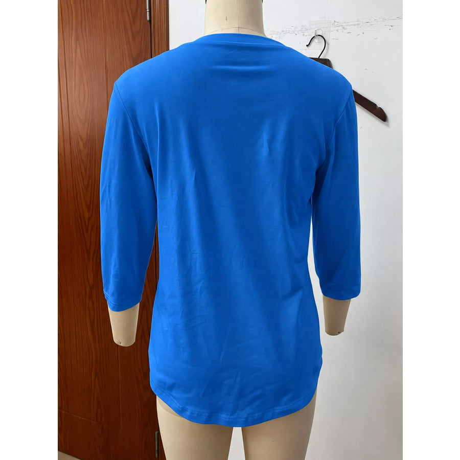 Full Size V-Neck Half Sleeve T-Shirt Plus Apparel and Accessories