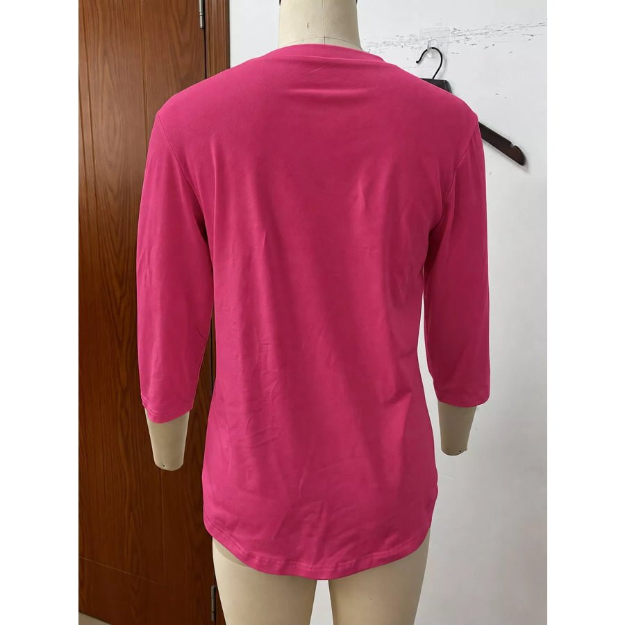 Full Size V-Neck Half Sleeve T-Shirt Plus Apparel and Accessories