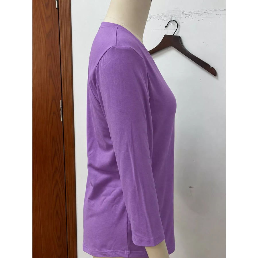 Full Size V-Neck Half Sleeve T-Shirt Plus Apparel and Accessories
