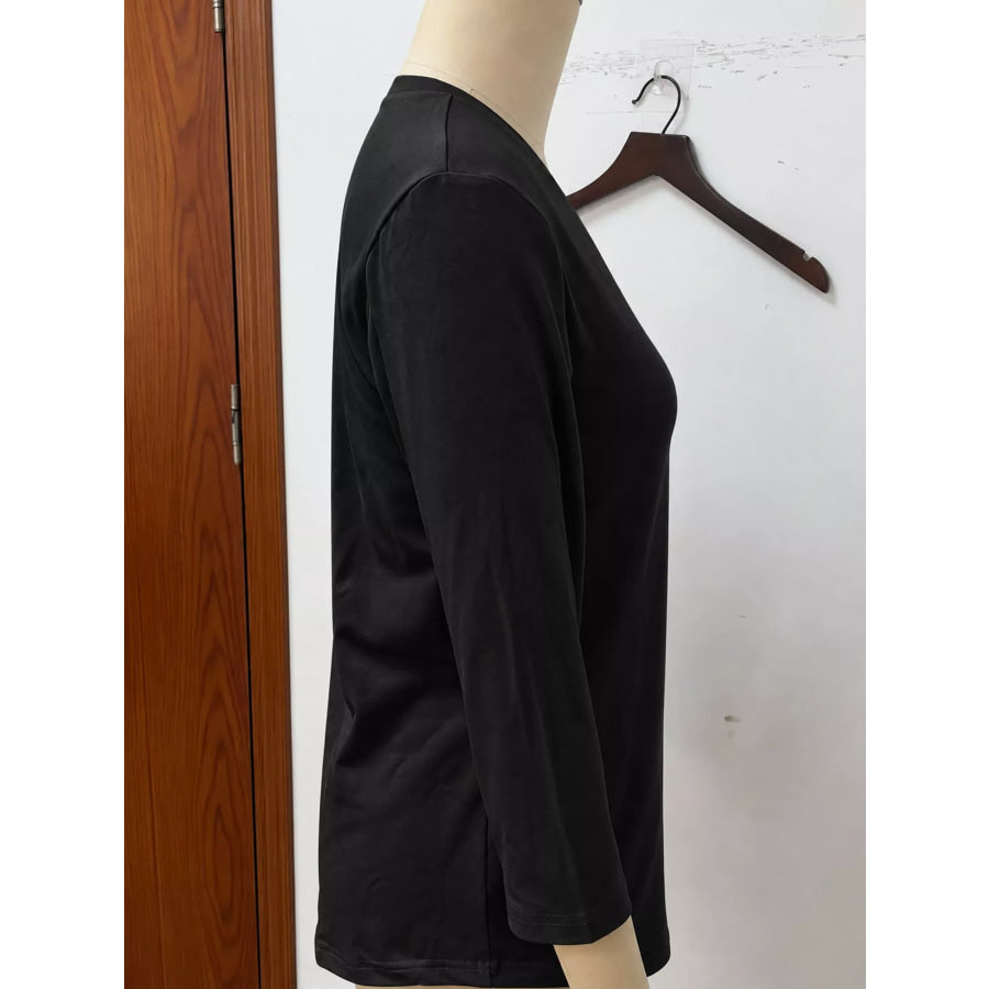 Full Size V-Neck Half Sleeve T-Shirt Plus Apparel and Accessories