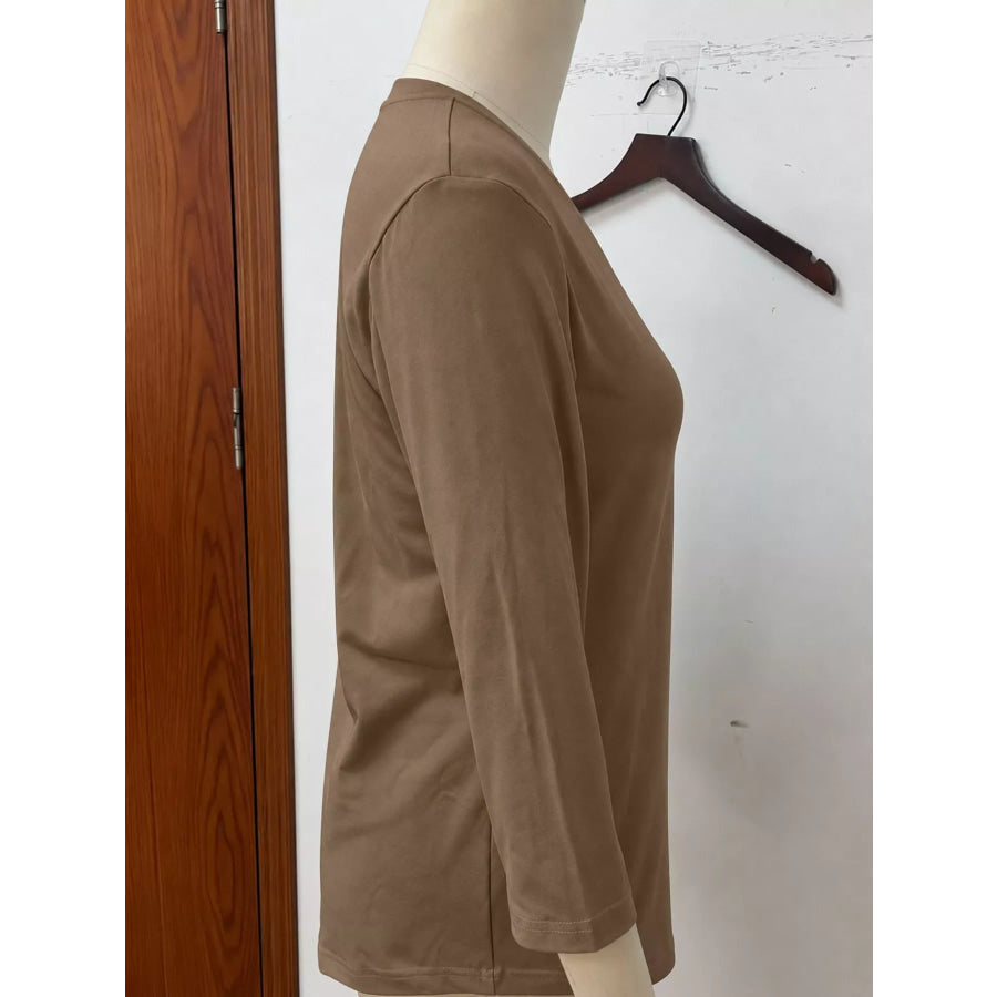 Full Size V-Neck Half Sleeve T-Shirt Plus Apparel and Accessories