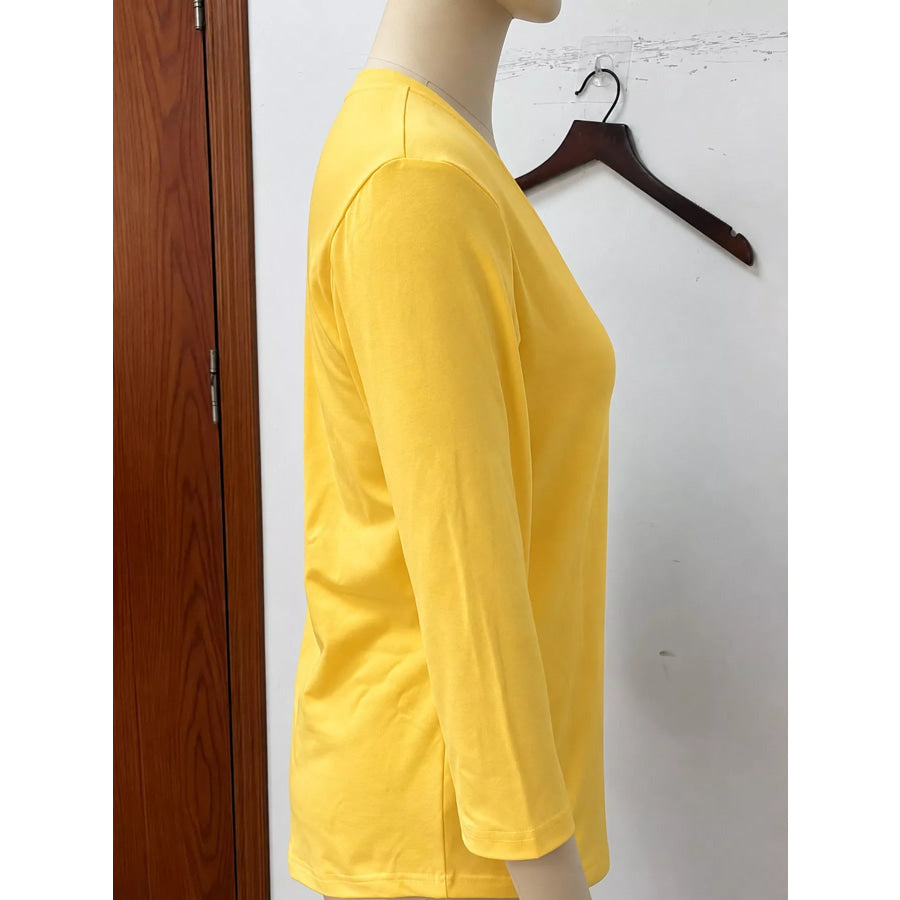 Full Size V-Neck Half Sleeve T-Shirt Plus Apparel and Accessories
