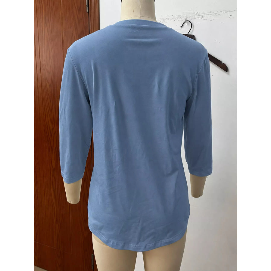 Full Size V-Neck Half Sleeve T-Shirt Plus Apparel and Accessories