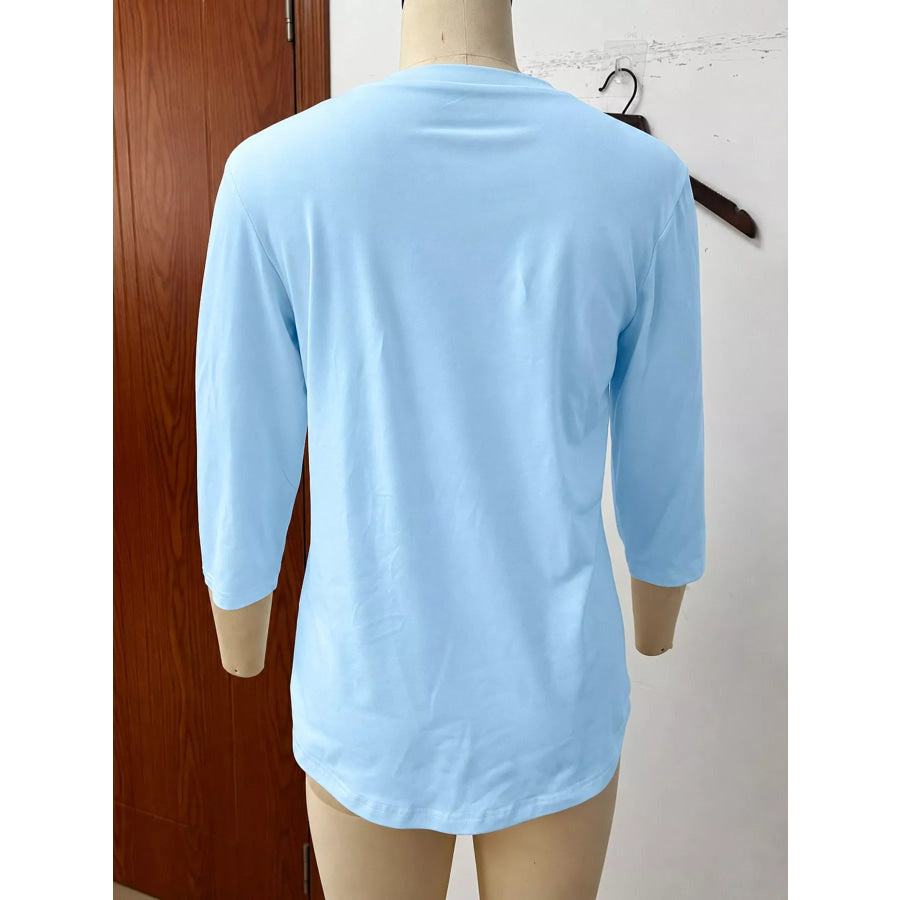 Full Size V-Neck Half Sleeve T-Shirt Plus Apparel and Accessories
