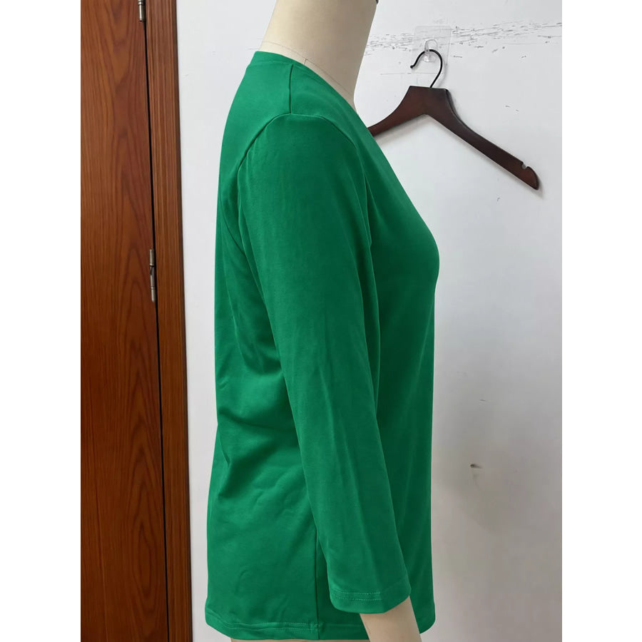 Full Size V-Neck Half Sleeve T-Shirt Plus Apparel and Accessories