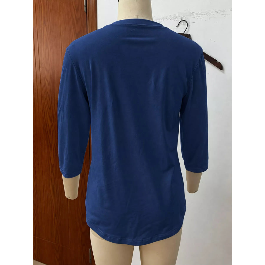 Full Size V-Neck Half Sleeve T-Shirt Plus Apparel and Accessories