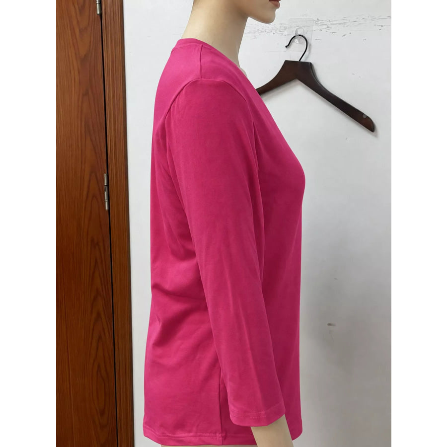 Full Size V-Neck Half Sleeve T-Shirt Plus Apparel and Accessories