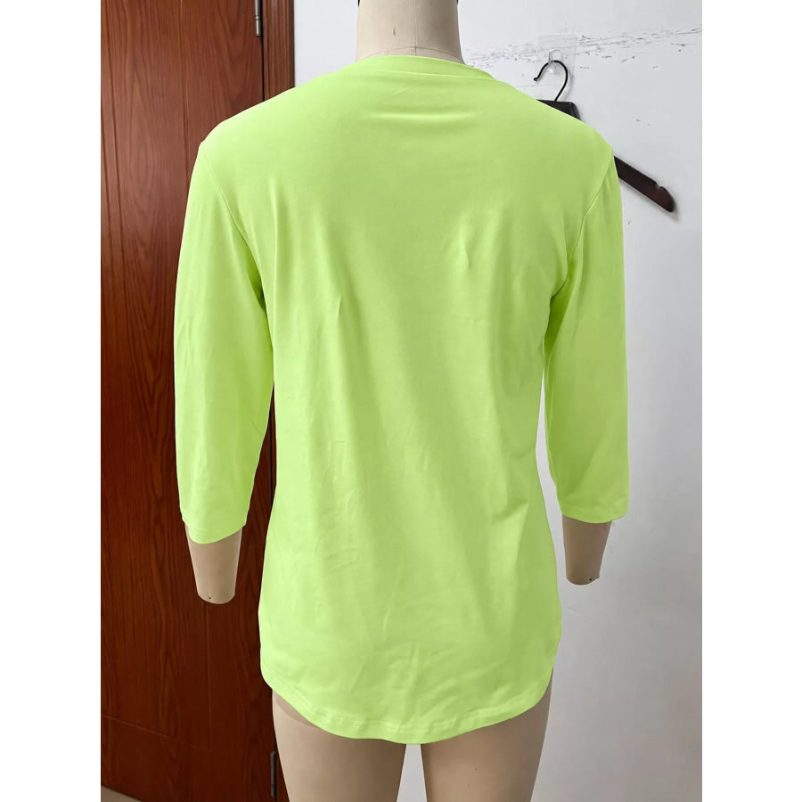 Full Size V-Neck Half Sleeve T-Shirt Plus Apparel and Accessories
