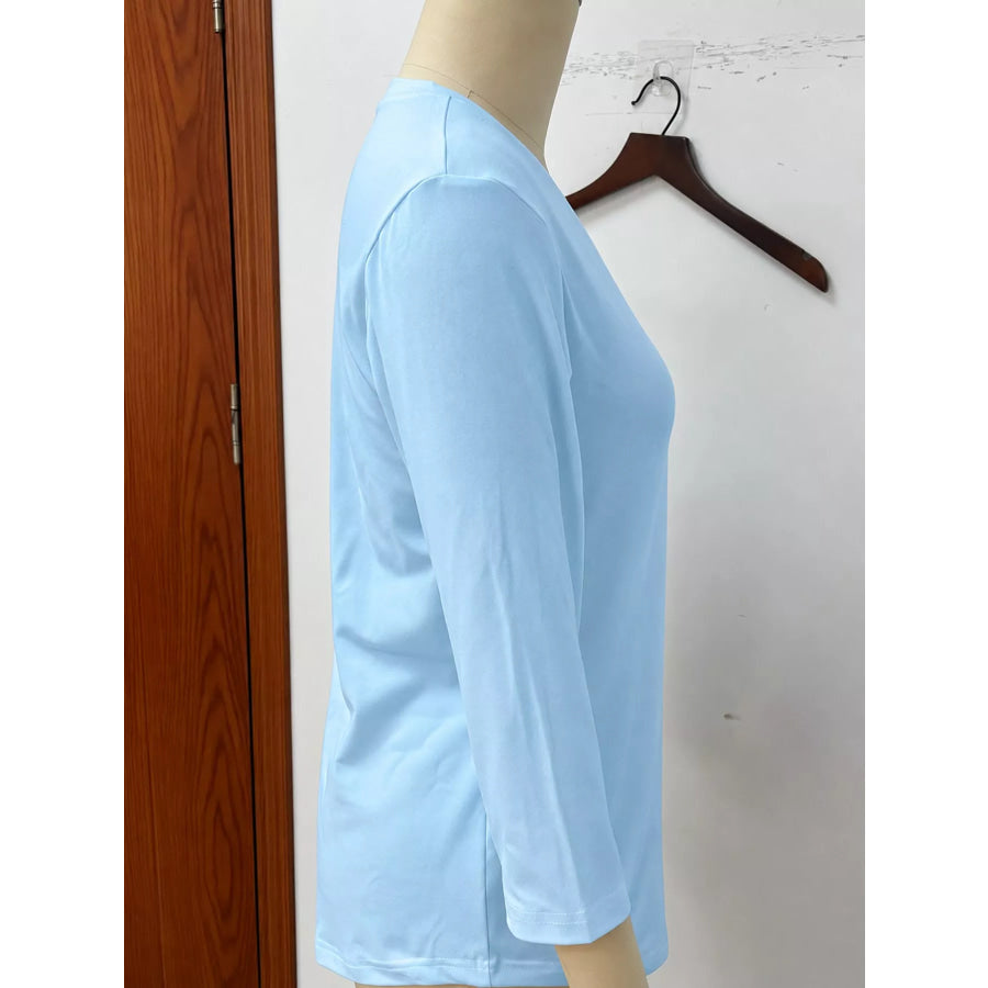 Full Size V-Neck Half Sleeve T-Shirt Plus Apparel and Accessories