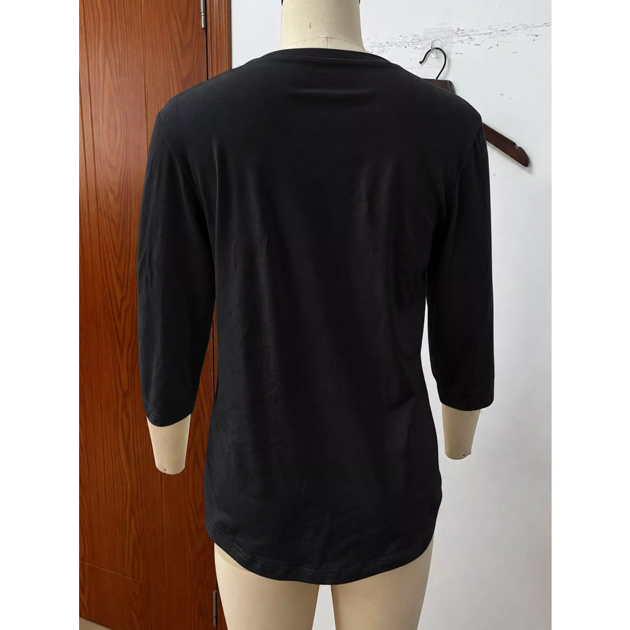 Full Size V-Neck Half Sleeve T-Shirt Plus Apparel and Accessories