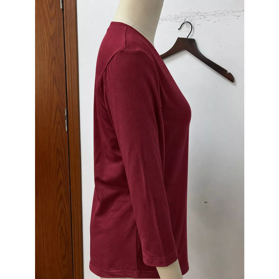 Full Size V-Neck Half Sleeve T-Shirt Plus Apparel and Accessories