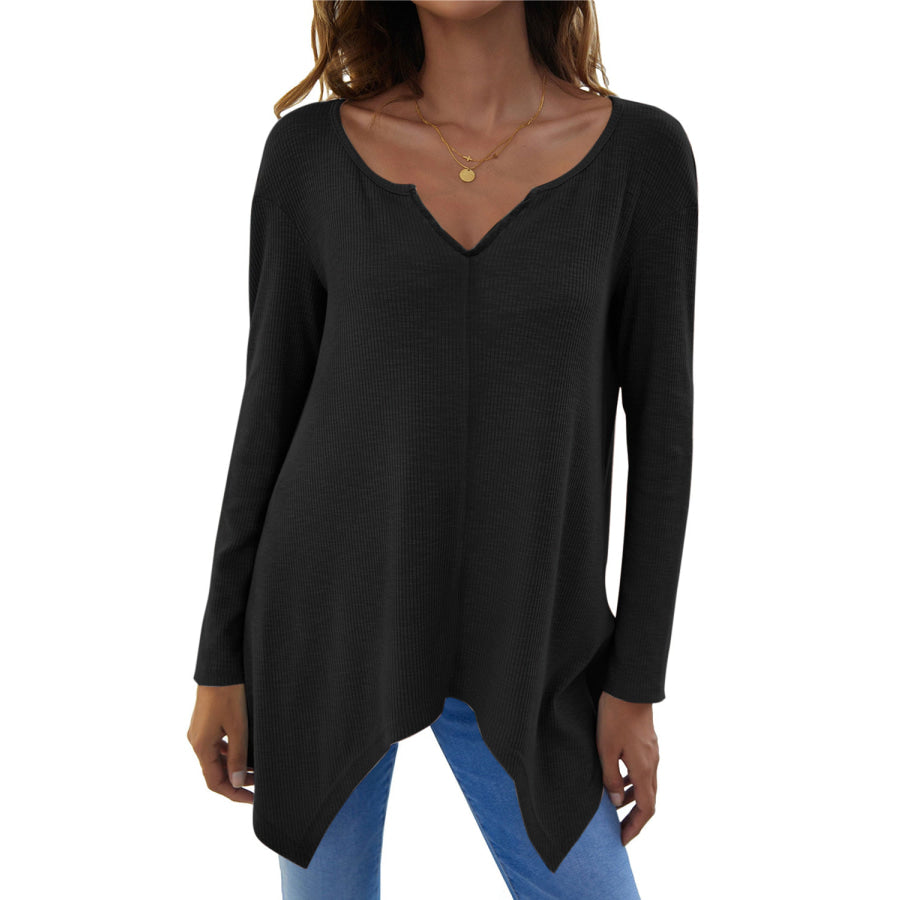 Full Size V-Neck Long Sleeve T-Shirt Apparel and Accessories