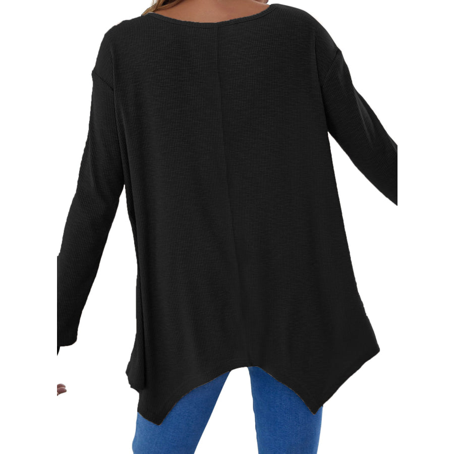 Full Size V-Neck Long Sleeve T-Shirt Apparel and Accessories