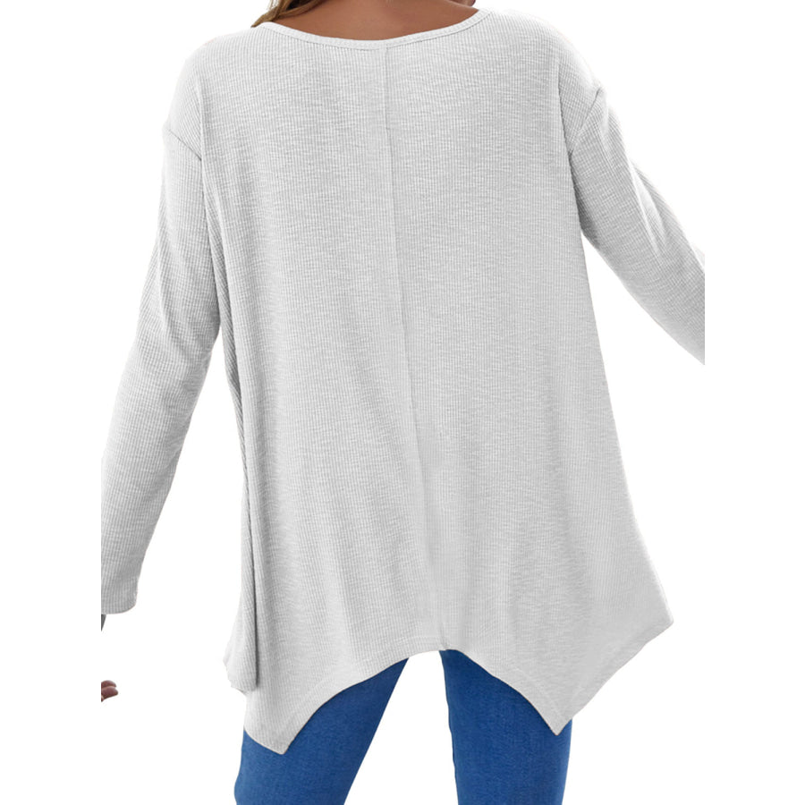 Full Size V-Neck Long Sleeve T-Shirt Apparel and Accessories