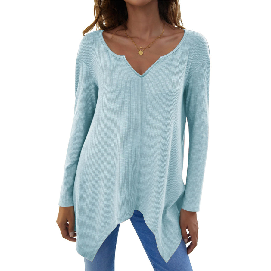 Full Size V-Neck Long Sleeve T-Shirt Apparel and Accessories