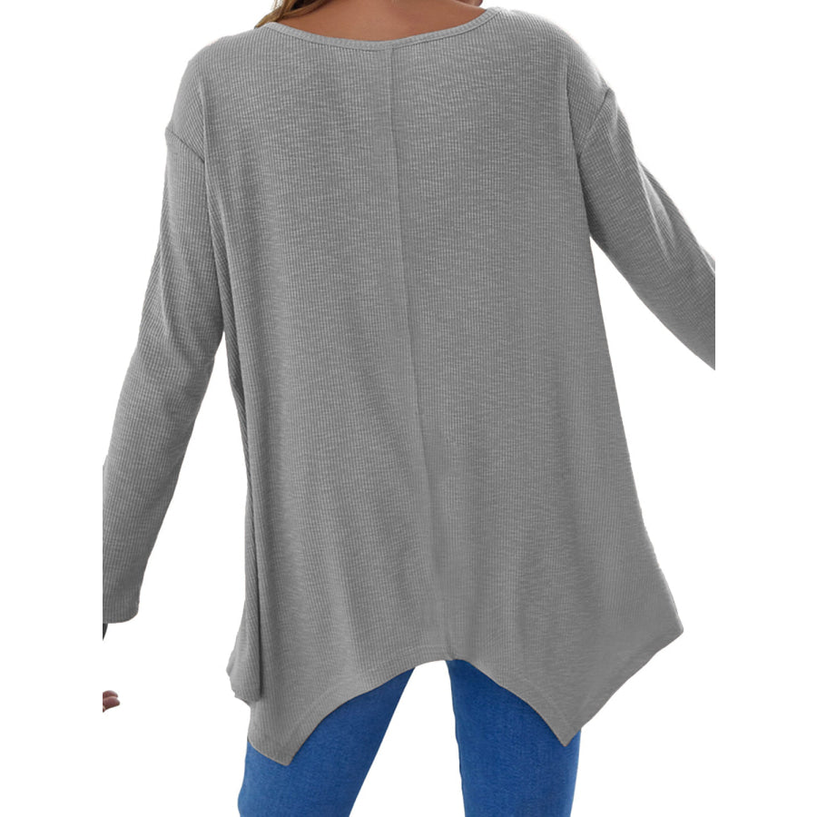 Full Size V-Neck Long Sleeve T-Shirt Apparel and Accessories