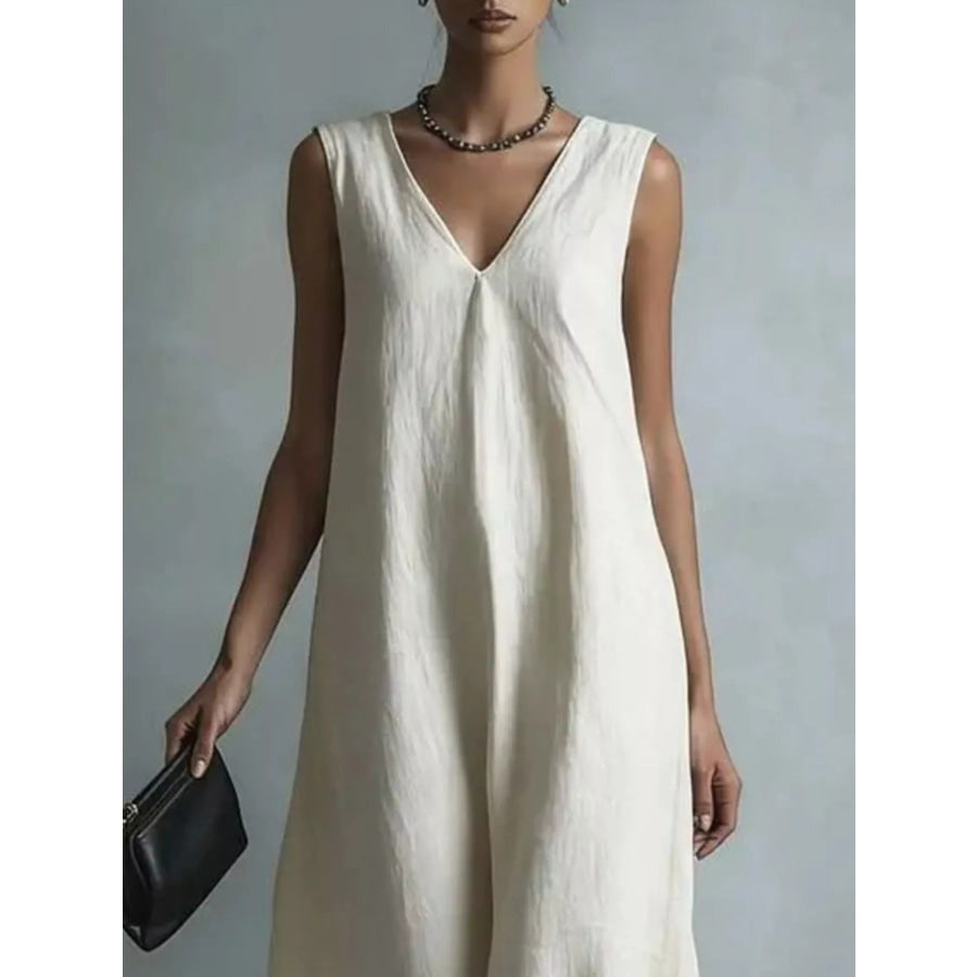 Full Size V-Neck Sleeveless Maxi Dress Plus Apparel and Accessories