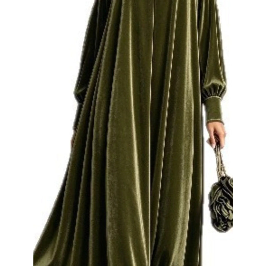 Full Size Velvet Cold-Shoulder Maxi Dress with Floral Applique Plus Apparel and Accessories