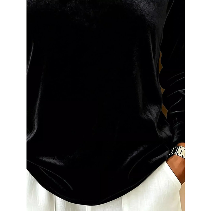 Full Size Velvet One-Shoulder Top with Buckle Detail Plus Size Apparel and Accessories