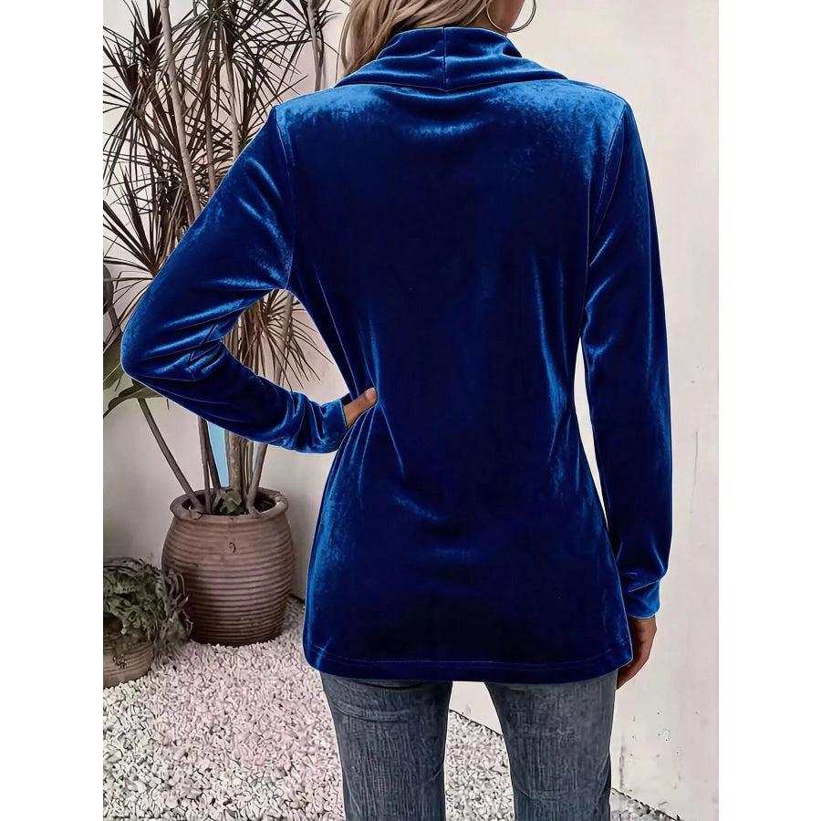 Full Size Velvet Open-Front Cardigan Plus Size Apparel and Accessories