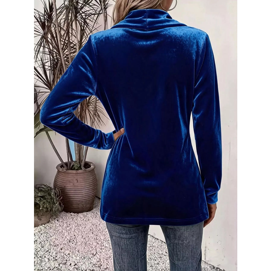 Full Size Velvet Open-Front Cardigan Plus Size Apparel and Accessories