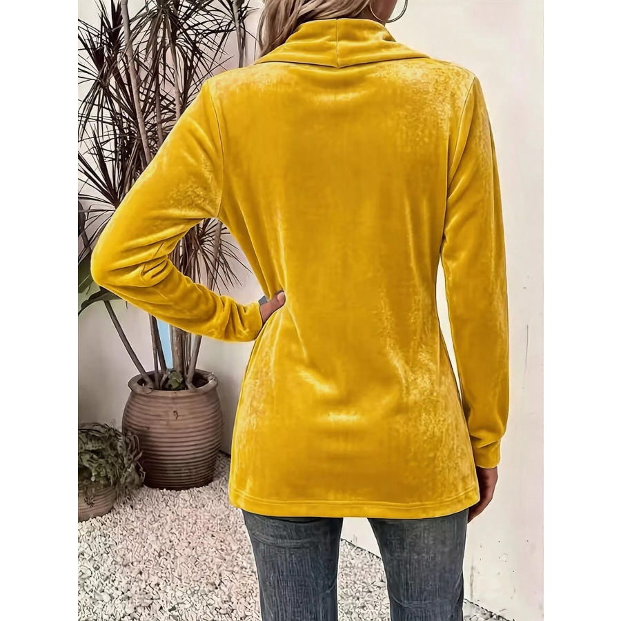 Full Size Velvet Open-Front Cardigan Plus Size Apparel and Accessories
