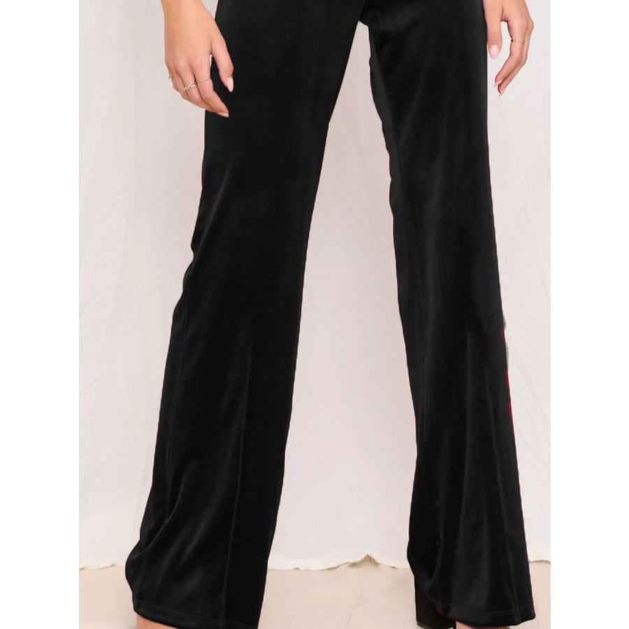 Full Size Velvet Wide Leg Pants Plus Size Apparel and Accessories