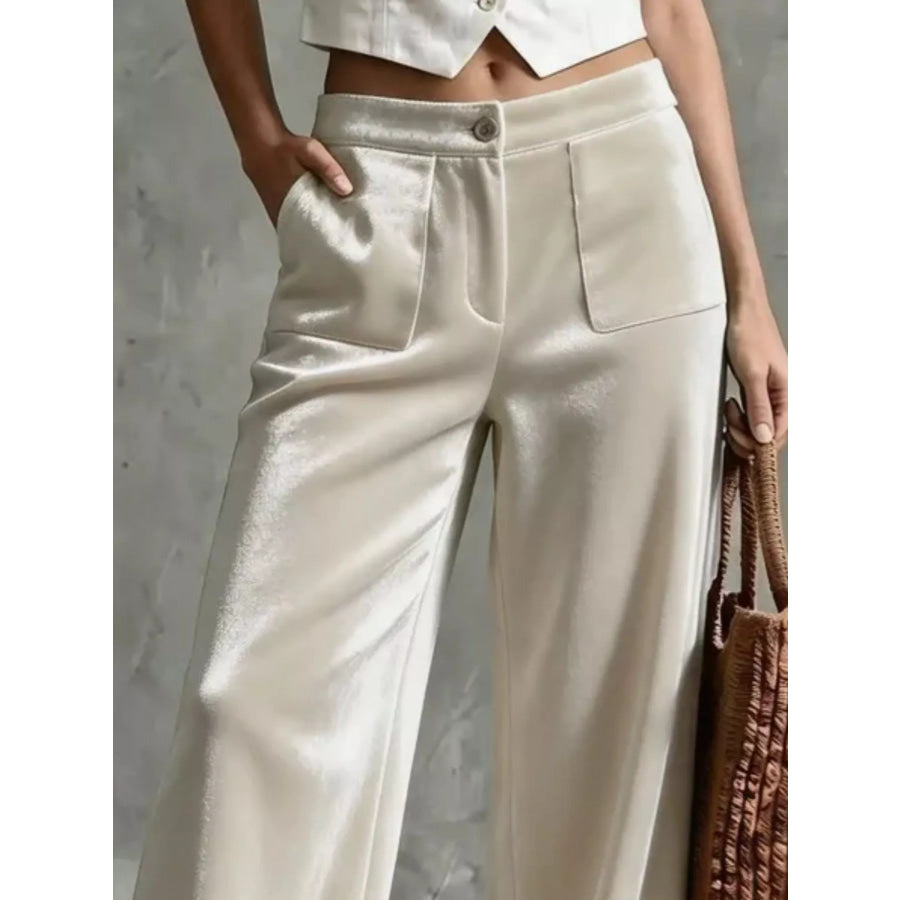 Full Size Velvet Wide-Leg Pants Plus Apparel and Accessories