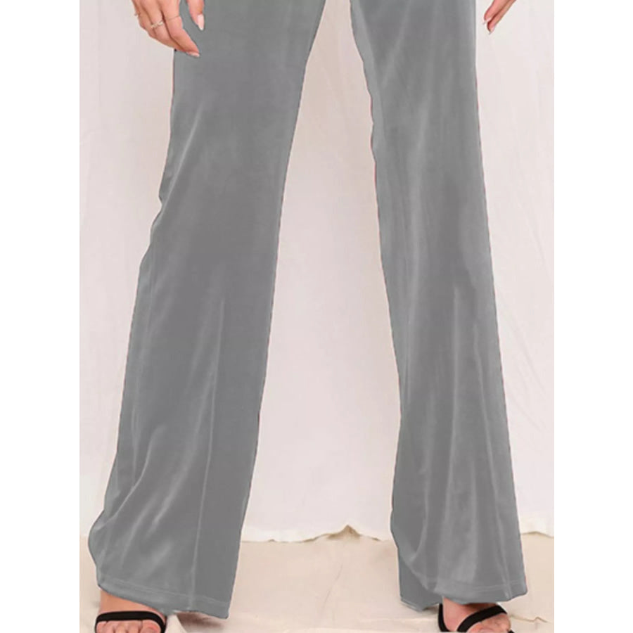 Full Size Velvet Wide Leg Pants Plus Size Apparel and Accessories