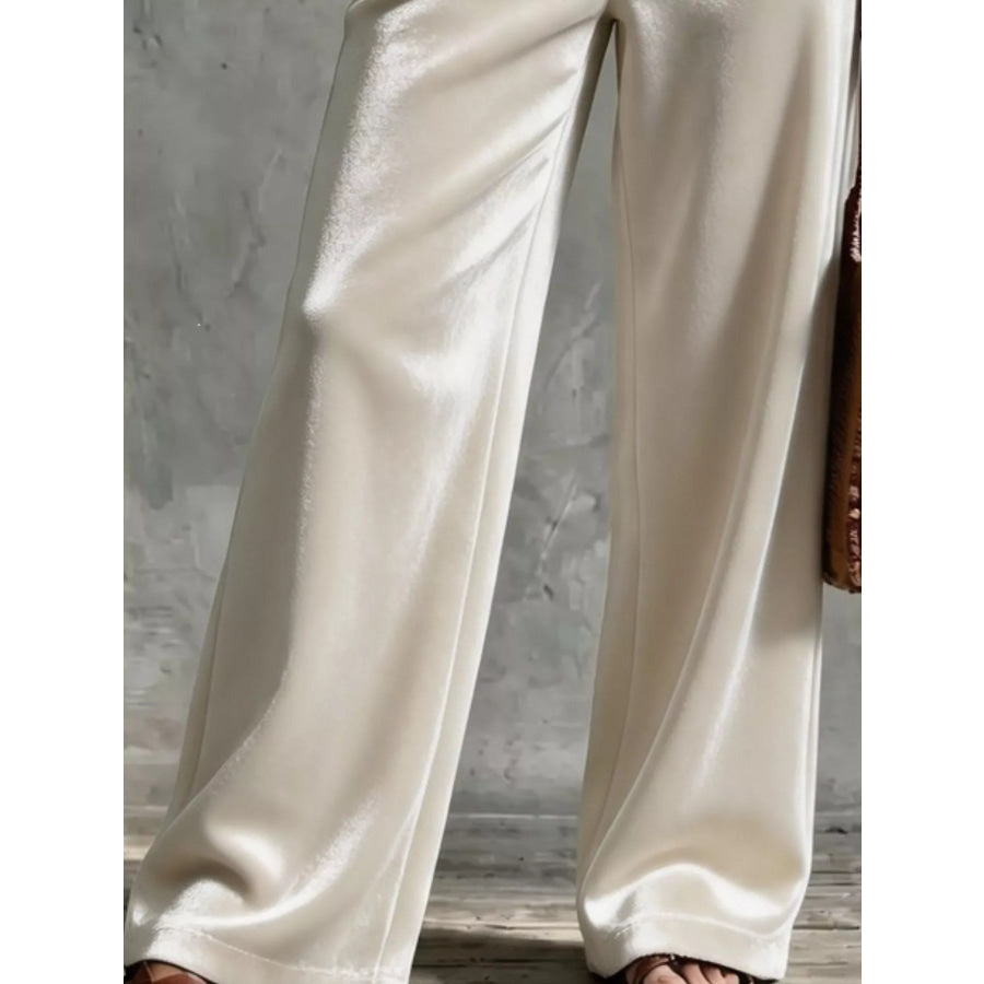Full Size Velvet Wide-Leg Pants Plus Apparel and Accessories