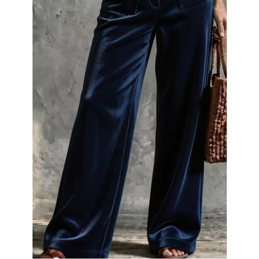 Full Size Velvet Wide-Leg Pants Plus Apparel and Accessories