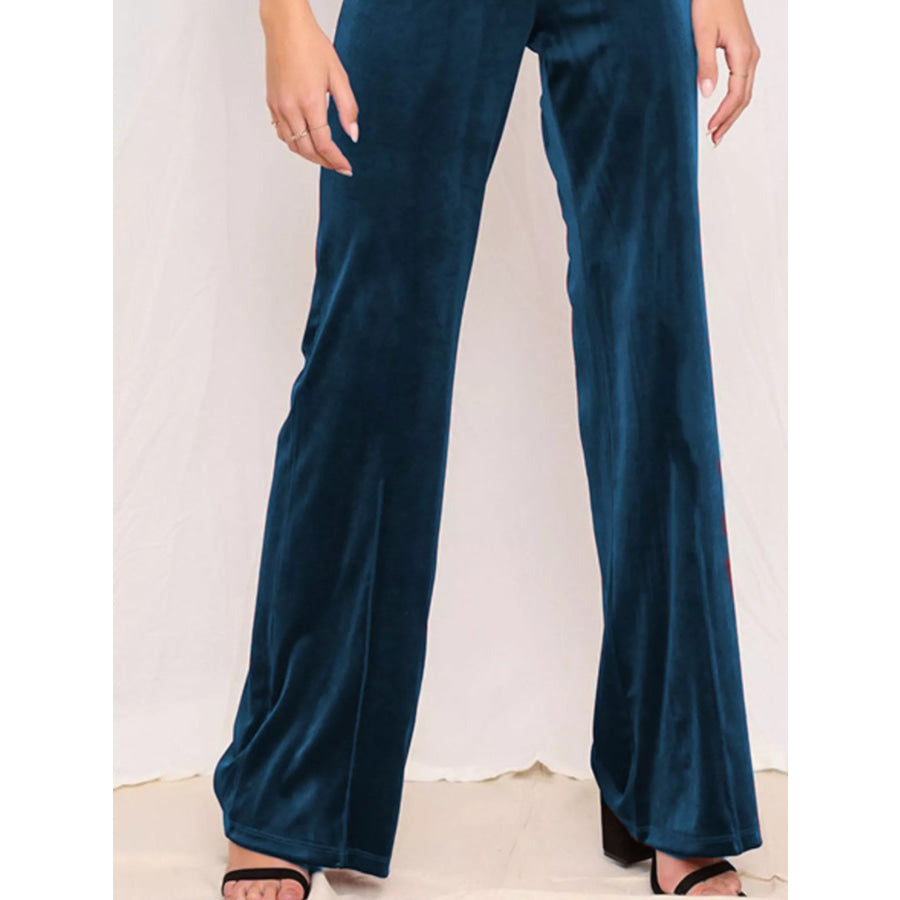 Full Size Velvet Wide Leg Pants Plus Size Apparel and Accessories