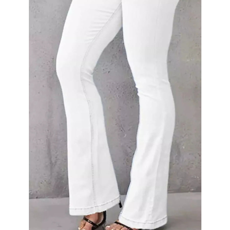 Full Size Wash High-Waisted Flare Jeans Plus Size Apparel and Accessories