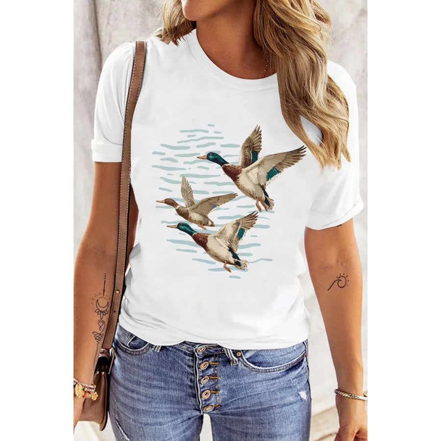 Full Size Western Mallard Lake Graphic Casual T‑Shirt Plus Size Apparel and Accessories