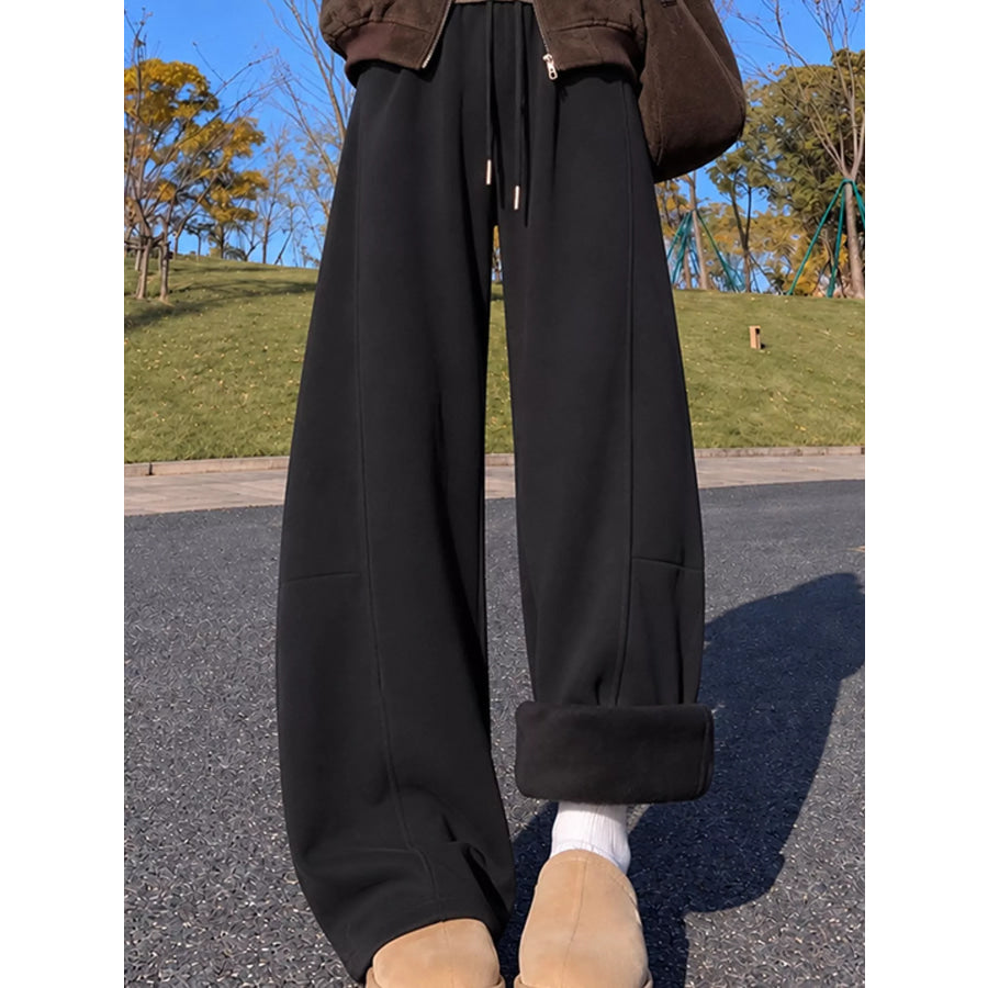 Full Size Wide-Leg Casual Sweatpants with Drawstring Plus Apparel and Accessories
