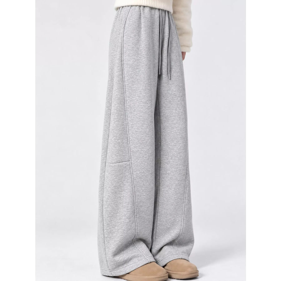 Full Size Wide-Leg Casual Sweatpants with Drawstring Plus Apparel and Accessories
