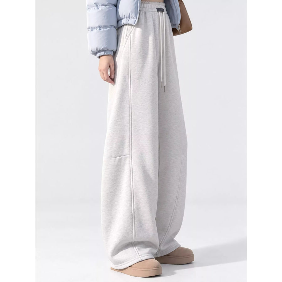 Full Size Wide-Leg Casual Sweatpants with Drawstring Plus Apparel and Accessories
