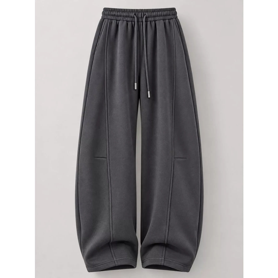 Full Size Wide-Leg Casual Sweatpants with Drawstring Plus Apparel and Accessories