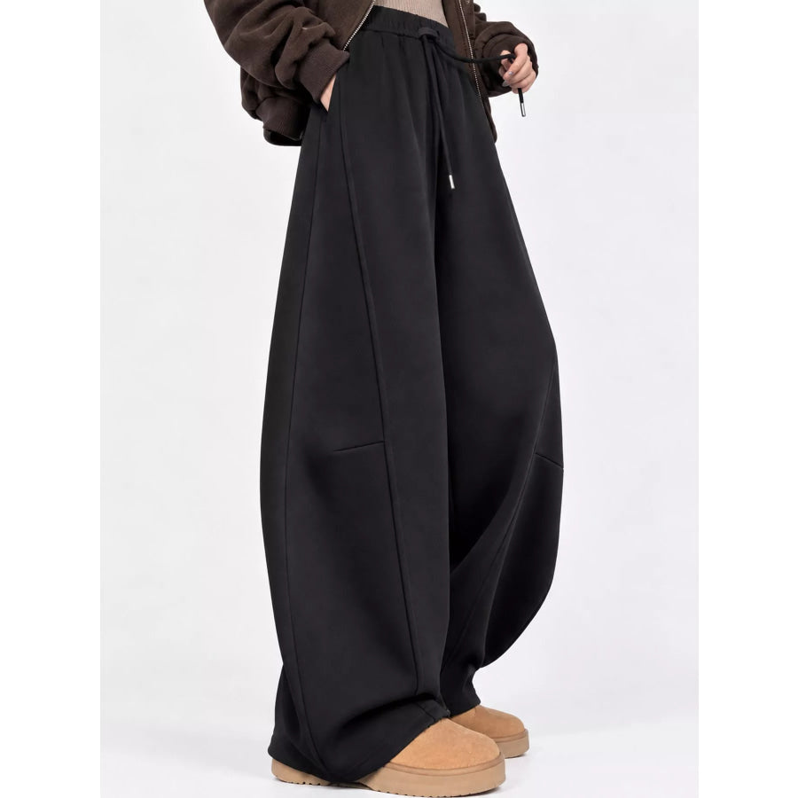 Full Size Wide-Leg Casual Sweatpants with Drawstring Plus Apparel and Accessories