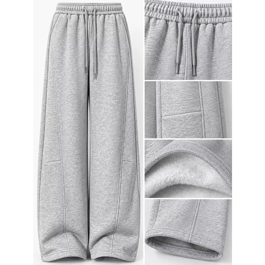 Full Size Wide-Leg Casual Sweatpants with Drawstring Plus Apparel and Accessories