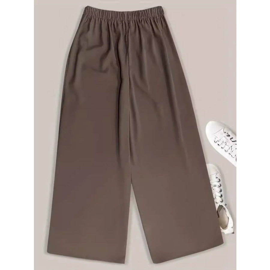 Full Size Wide Leg Pants Coffee Brown / S Apparel and Accessories