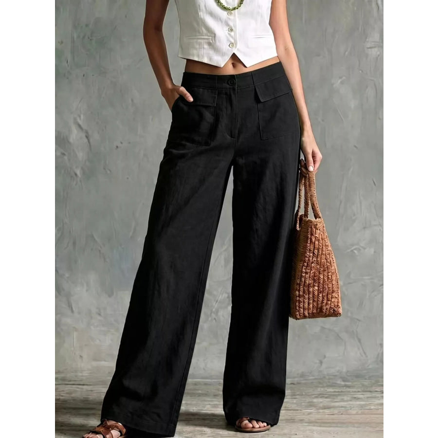Full Size Wide Leg Pants Plus Size Black / S Apparel and Accessories