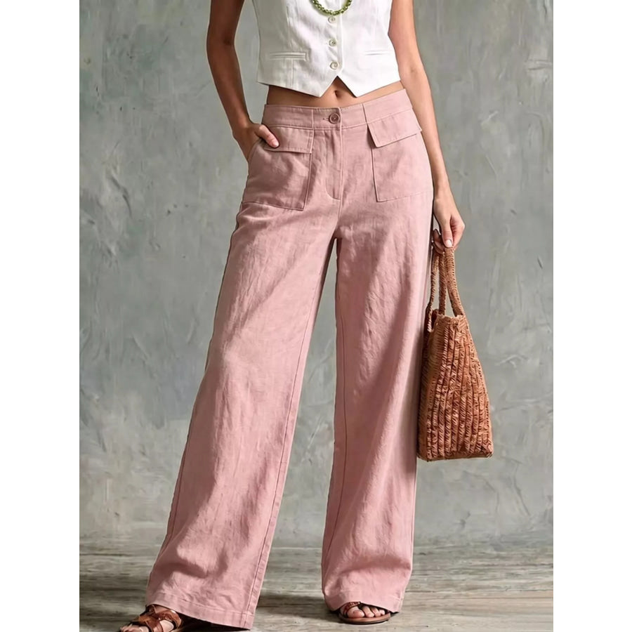 Full Size Wide Leg Pants Plus Size Pink / S Apparel and Accessories