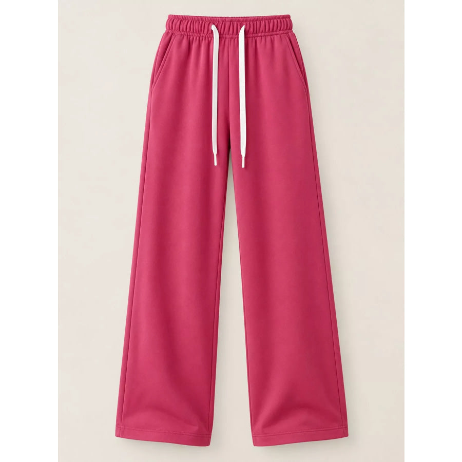 Full Size Wide-Leg Pants with Drawstring Plus Apparel and Accessories