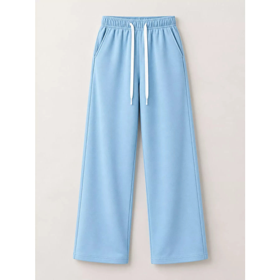Full Size Wide-Leg Pants with Drawstring Plus Apparel and Accessories