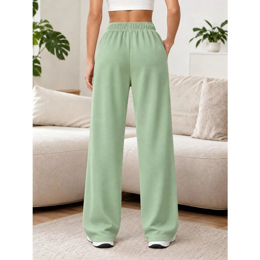 Full Size Wide-Leg Pants with Drawstring Plus Apparel and Accessories