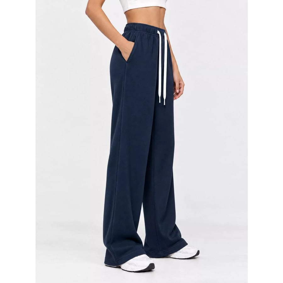 Full Size Wide-Leg Pants with Drawstring Plus Apparel and Accessories